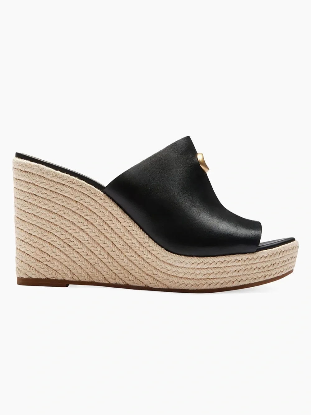 COACH Gloria Black Wedge Espadrille Platform Shoes 8.5 NEW